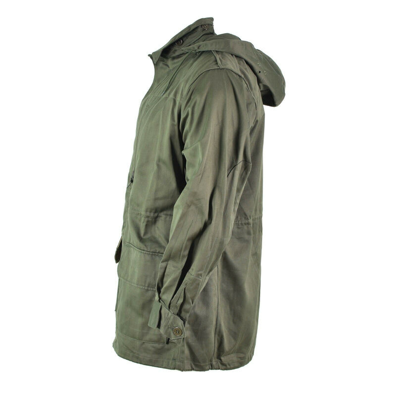 Veste de combat militaire à capuche en satin de l'armée française d'origine Olive OD