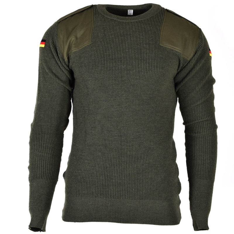 Origineel Duitse leger pullover commando jumper groene olijftrui wol nieuw