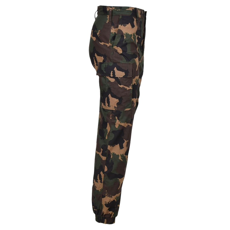 Pantalon de campagne d'été militaire hongrois d'origine M1990 camouflage bois ripstop NEUF