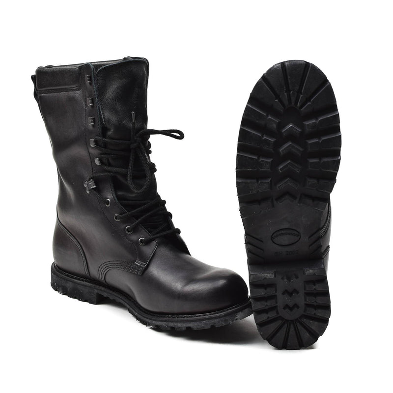 Bottes militaires françaises originales imperméables en cuir véritable mi-mollet chaussures d'armée