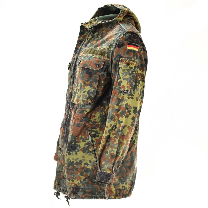 Origineel Duitse leger veldjack Parka Militair nummer Flecktarn Camo W Liner
