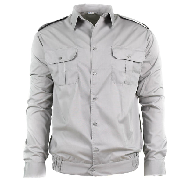Echt Bulgaars leger katoen grijs shirt niet uitgegeven militaire lange mouw nieuw