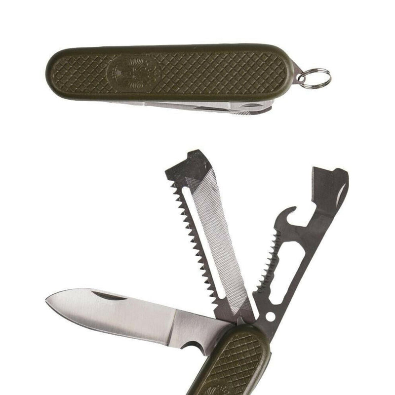 Couteau de style militaire espagnol. Couteau pliant militaire espagnol multi-outil OD olive
