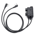 Earmor Dual PTT Adaptateur Kenwood Baofeng Casque Tactique Filaire 2 Broches Noir