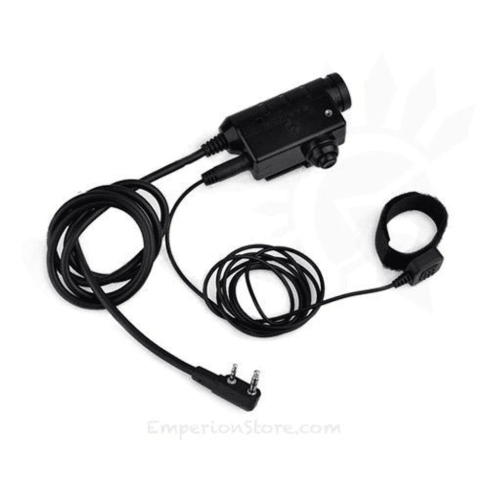 Earmor M52 PTT-adapter Midland 2-pins bekabelde tactische headsetkabel zwart