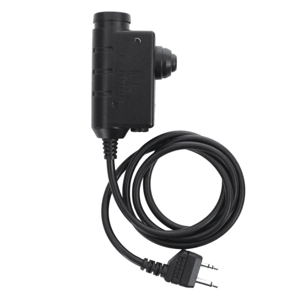 Earmor M52 PTT-adapter Midland 2-pins bekabelde tactische headsetkabel zwart
