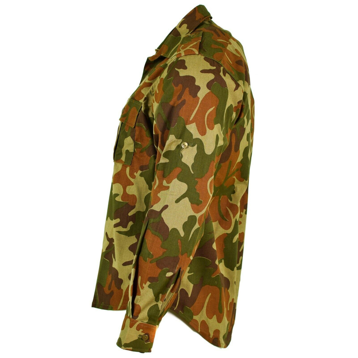 Chemise de combat M90 originale de l'armée roumaine, poches poitrine, camouflage à feuilles extérieures
