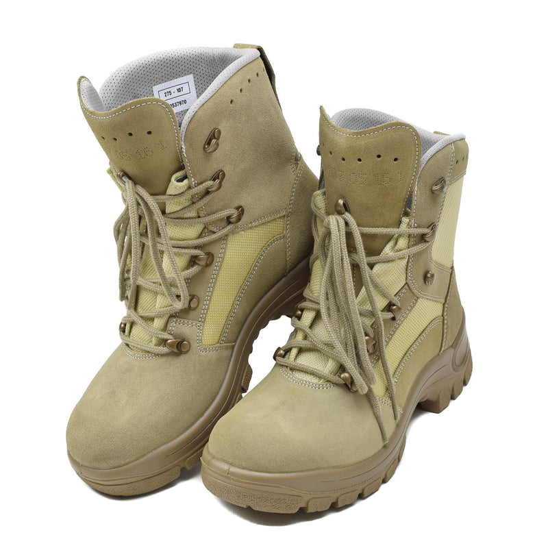 Bottes tactiques militaires allemandes originales imperméables à semelle ronde en caoutchouc kaki NEUVES