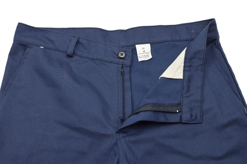Originele Italiaanse militaire werkbroek Blue Surplus Army Broeken Katoen Nieuw