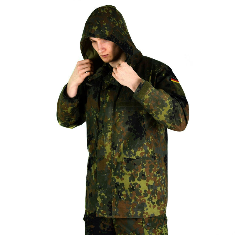 Originele Duitse legerveldjack Goretex Flecktarn Waterdichte regenwiel Parka