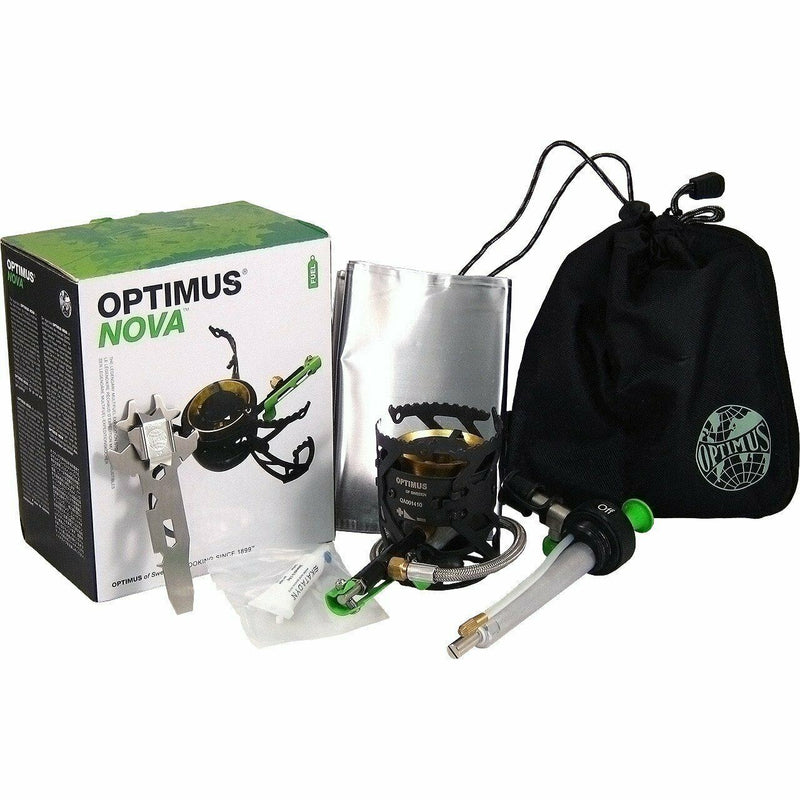 Optimus nova kachel multi -brandstof expeditie compact lichtgewicht basiskamp bossen