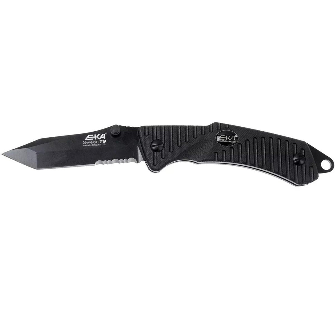 EKA Brand Swede 9 zakmes 57 HRC 12C27 stalen vuurstarter zwart handvat
