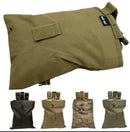 Durable empty shell pouch in multiple colors for organizing spent cartridges and magazines at shooting ranges.