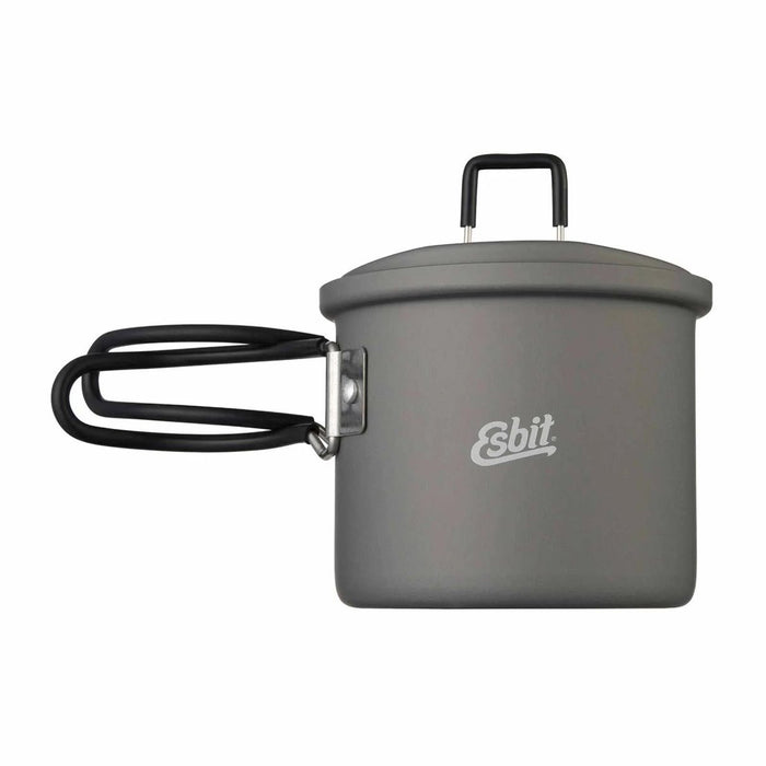 ESBIT Lichtgewicht pot 625 ml Camping hard geanodiseerd aluminium Opvouwbare handgreep Grijs - GoMilitar