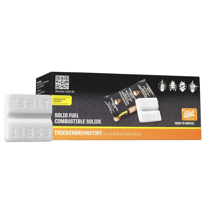 Esbit Vaste brandstoftabletten 8 x 27 g Merkhoge kwaliteit voor kachel of vuurstarter - GoMilitar