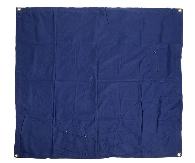 Bâche de tente militaire roumaine originale bleue imperméable 1,80 x 1,80 cm Surplus