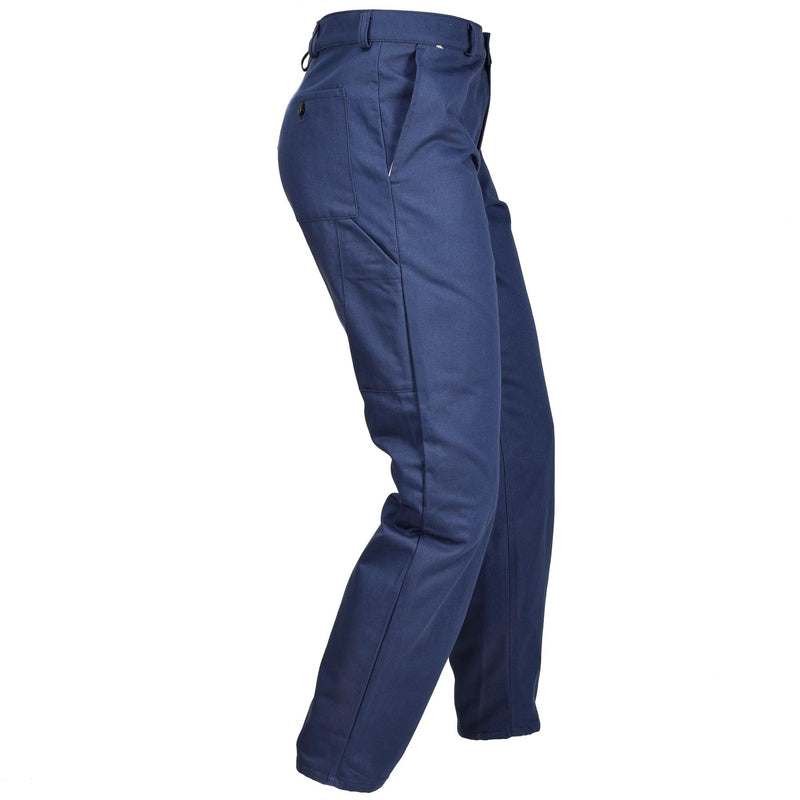 Originele Italiaanse militaire werkbroek Blue Surplus Army Broeken Katoen Nieuw