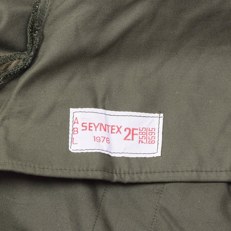 Véritable veste militaire belge olive field troupes BDU parka à capuche vintage NEUF