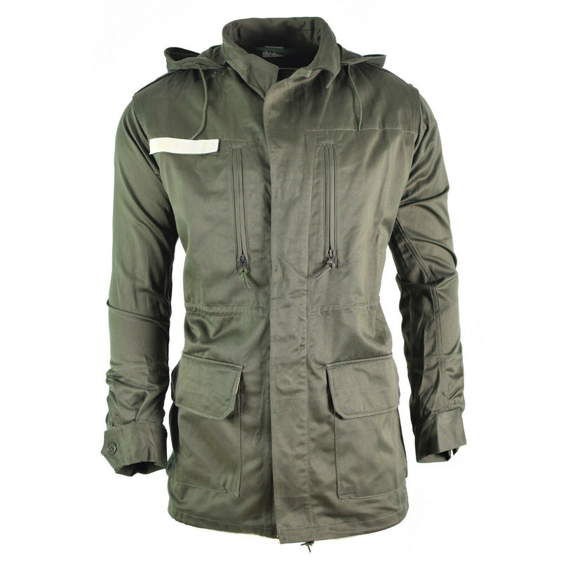 Veste de combat militaire à capuche en satin de l'armée française d'origine Olive OD