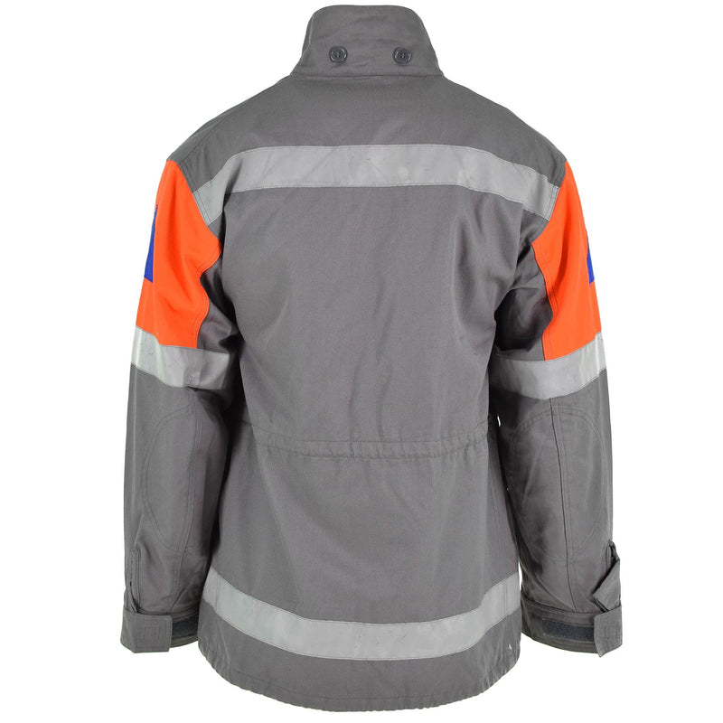 Originele Tsjechische legerjack CZ Civil Defense Gray Field Surplus Reflective Band