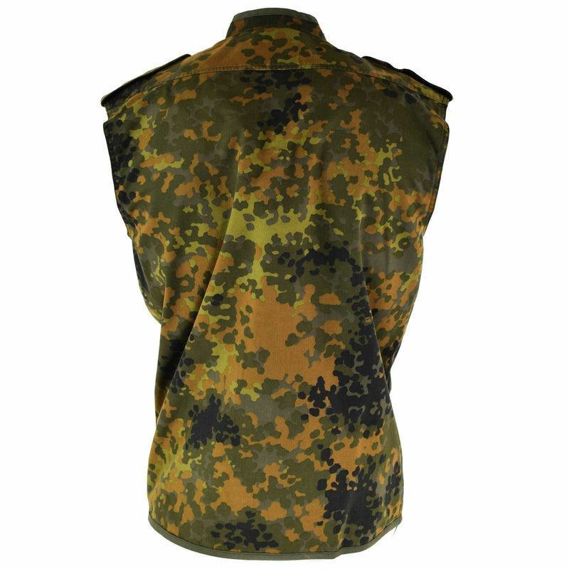 Gilet de combat tactique original de l'armée allemande avec fermeture éclair flecktarn camouflage BW
