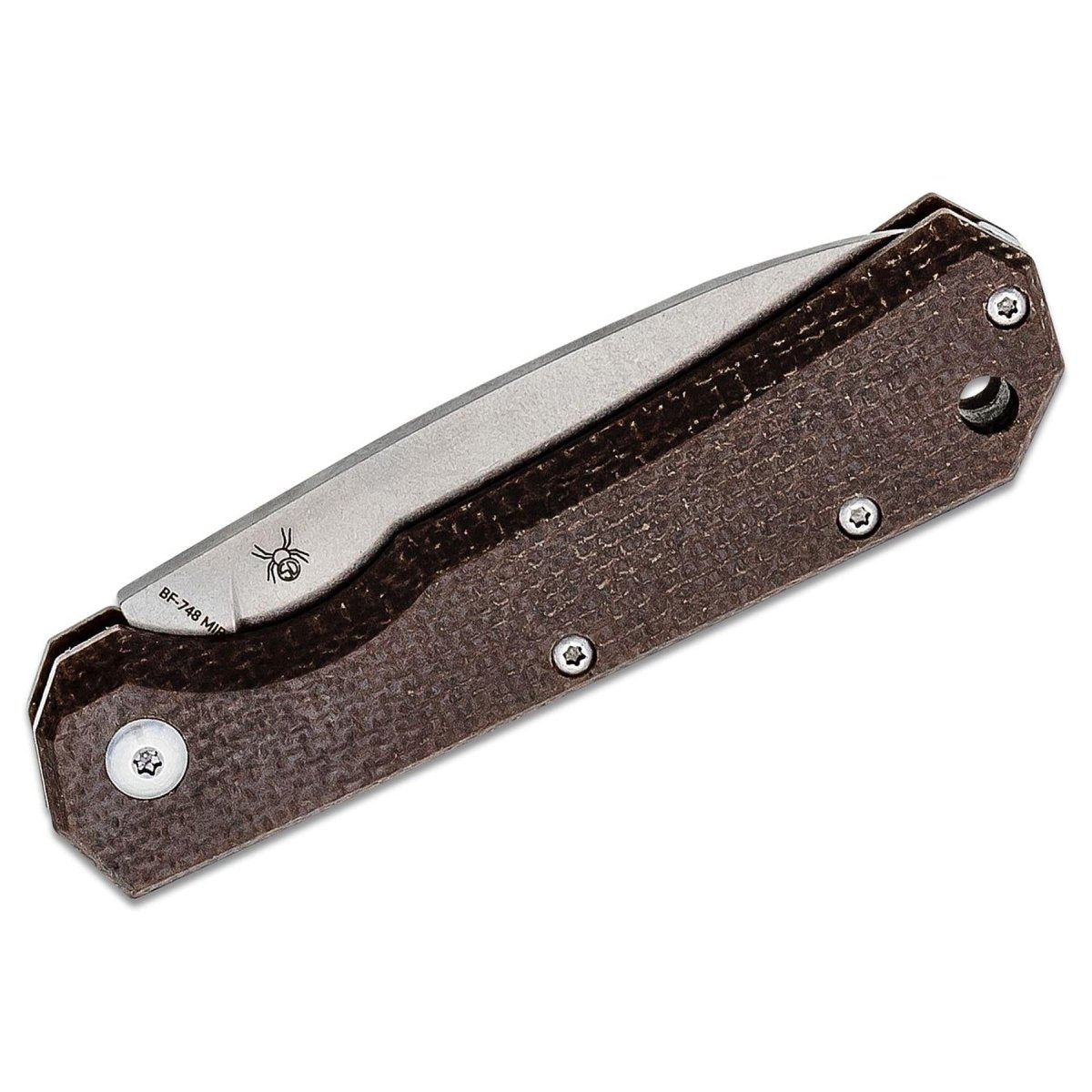 Couteau pliant Fox Knives Marque CIOL Acier Micarta 440C étui cuir enduit satiné