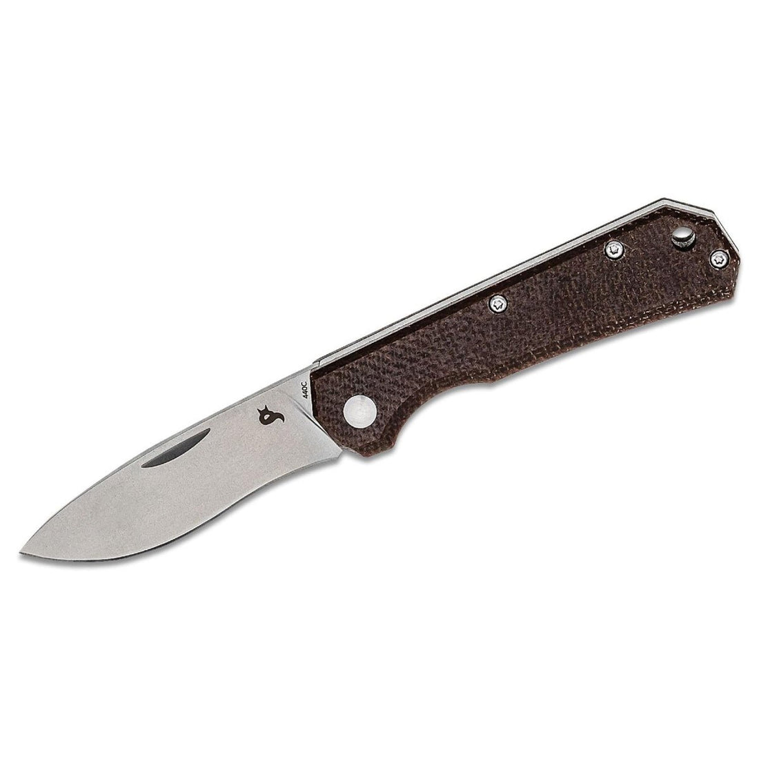 Couteau pliant Fox Knives Marque CIOL Acier Micarta 440C étui cuir enduit satiné