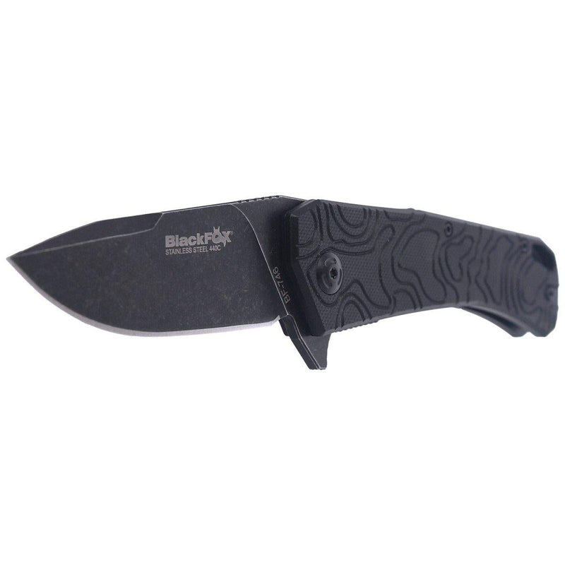 Fox Knives ECHO 1 folding pocket knife black Idroglider stone wash coating - GoMilitar