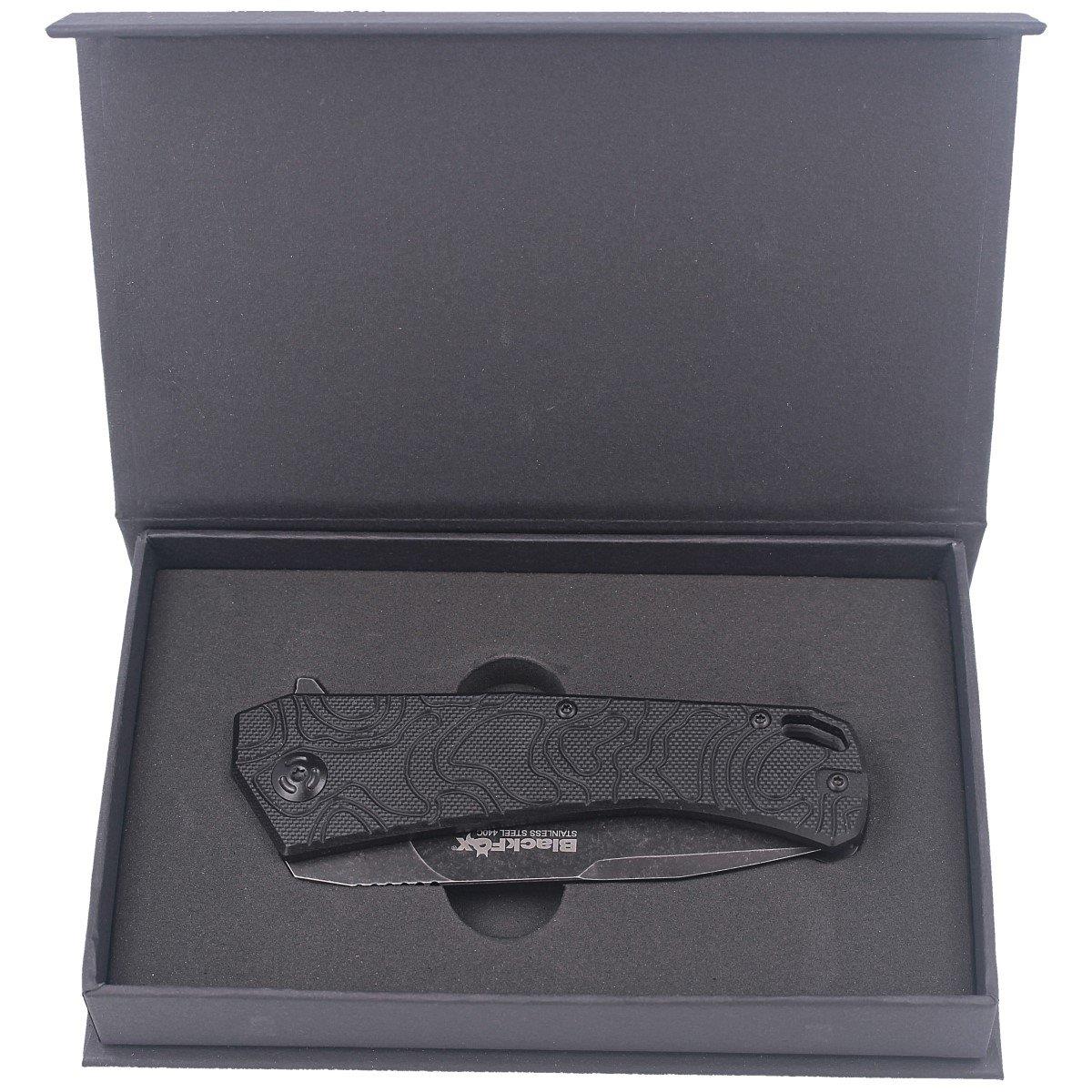 Fox Knives ECHO 1 opvouwbaar zakmes zwart Idroglider stone wash coating
