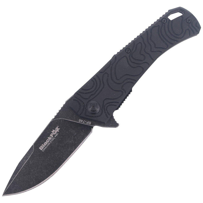 Fox Knives ECHO 1 opvouwbaar zakmes zwart Idroglider stone wash coating - GoMilitar
