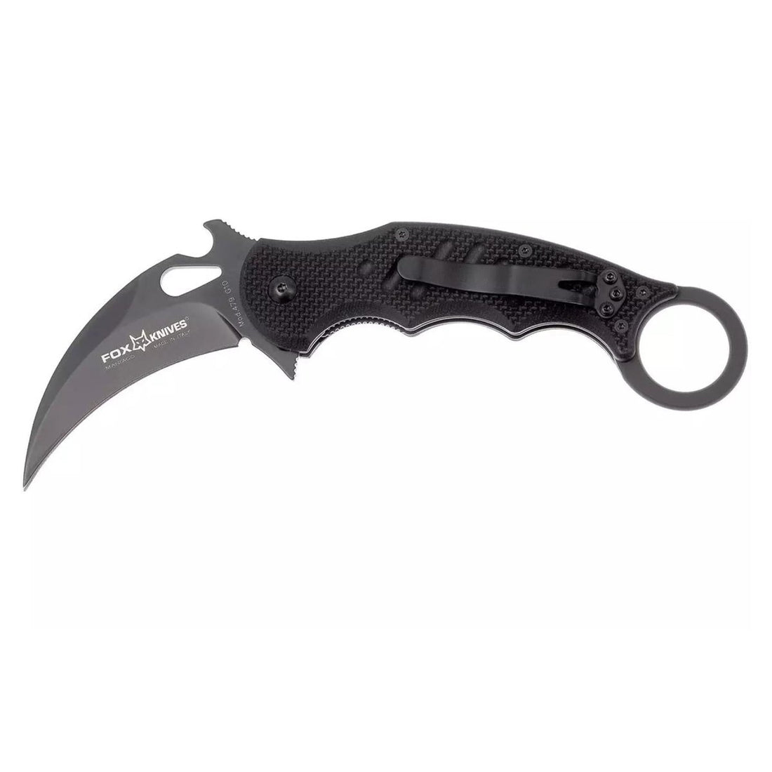 Fox Knives Karambit FX-479 opvouwbaar minimes N690C staal zwart hydrogliderblad
