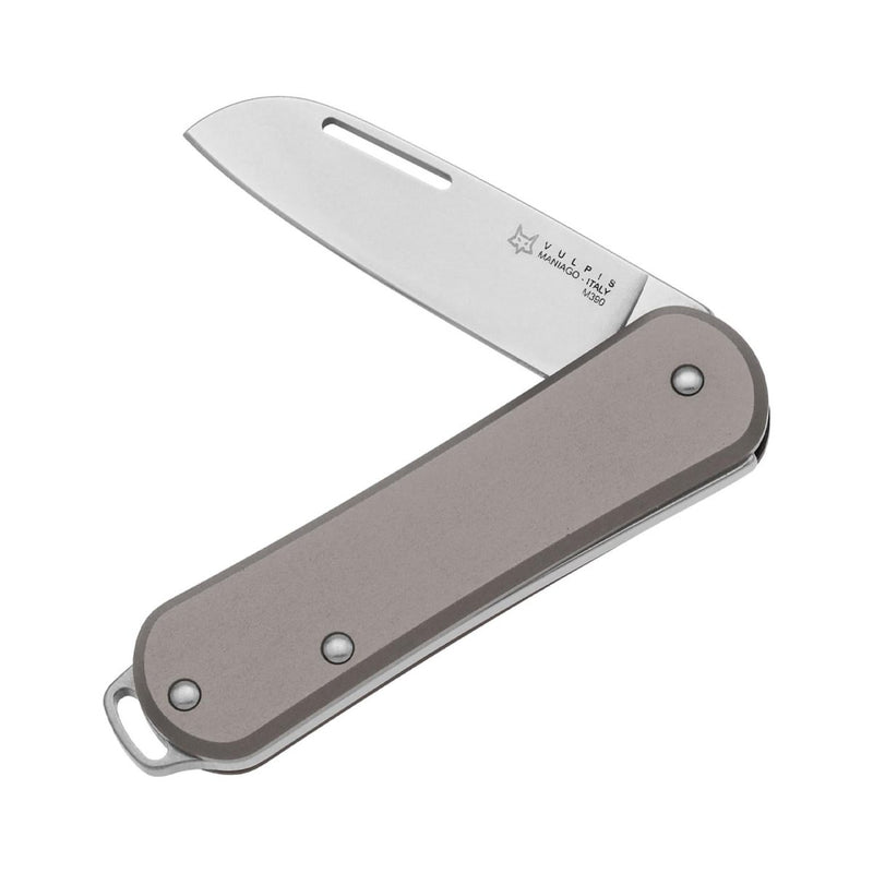 Fox Knives VULPIS Folding Pocket Knife Drop Point Stainless Steel M390 Gray - GoMilitar