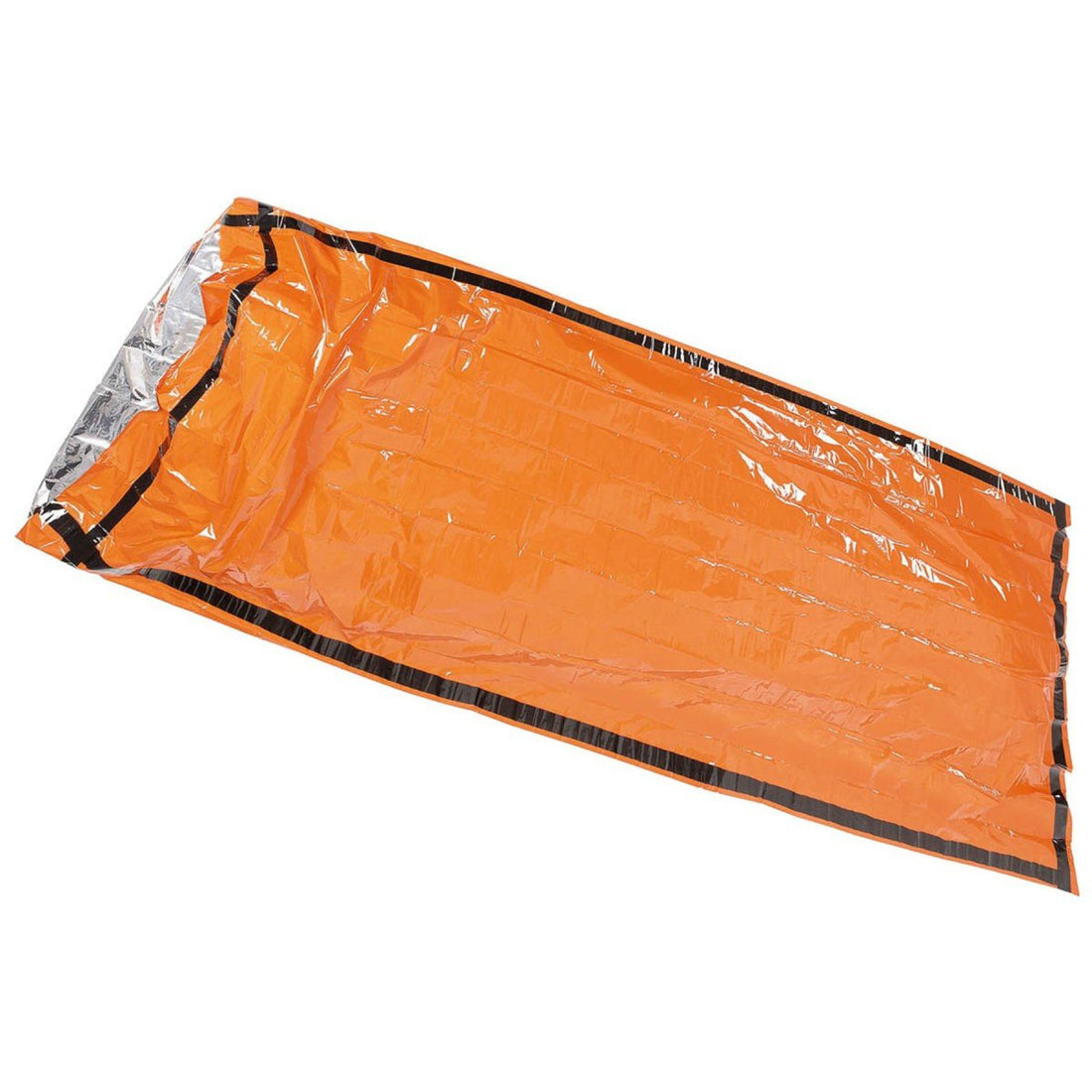 Fox Outdoor Sac de couchage d'urgence avec protection d'un côté recouvert d'aluminium Orange