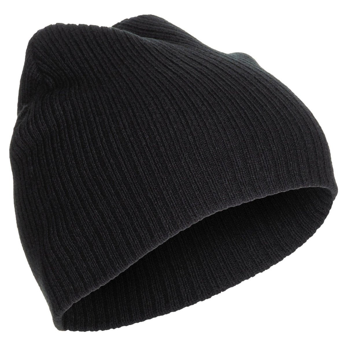 Fox outdoor gebreide muts extra kort één maat tweelaags acryl zwart