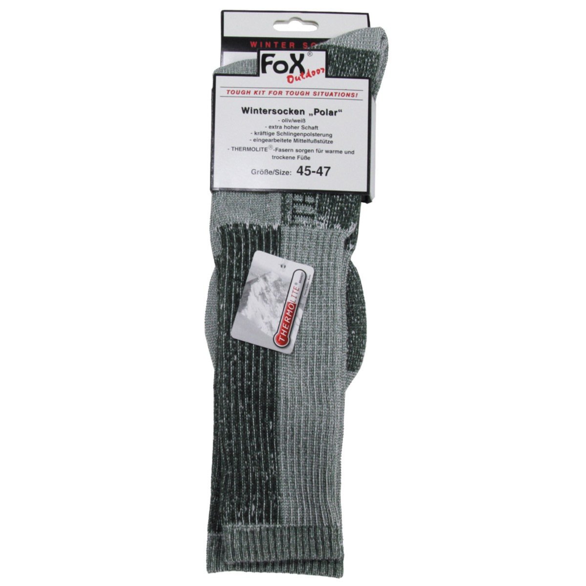 Fox Outdoor Polar Winter Chaussettes Thermolite Fibres à tige haute et rembourrage solide