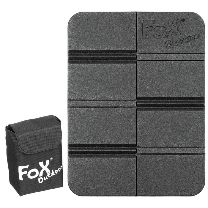 Fox Outdoor Coussin de siège thermique antidérapant pliable avec pochette Molle incluse noir - GoMilitar