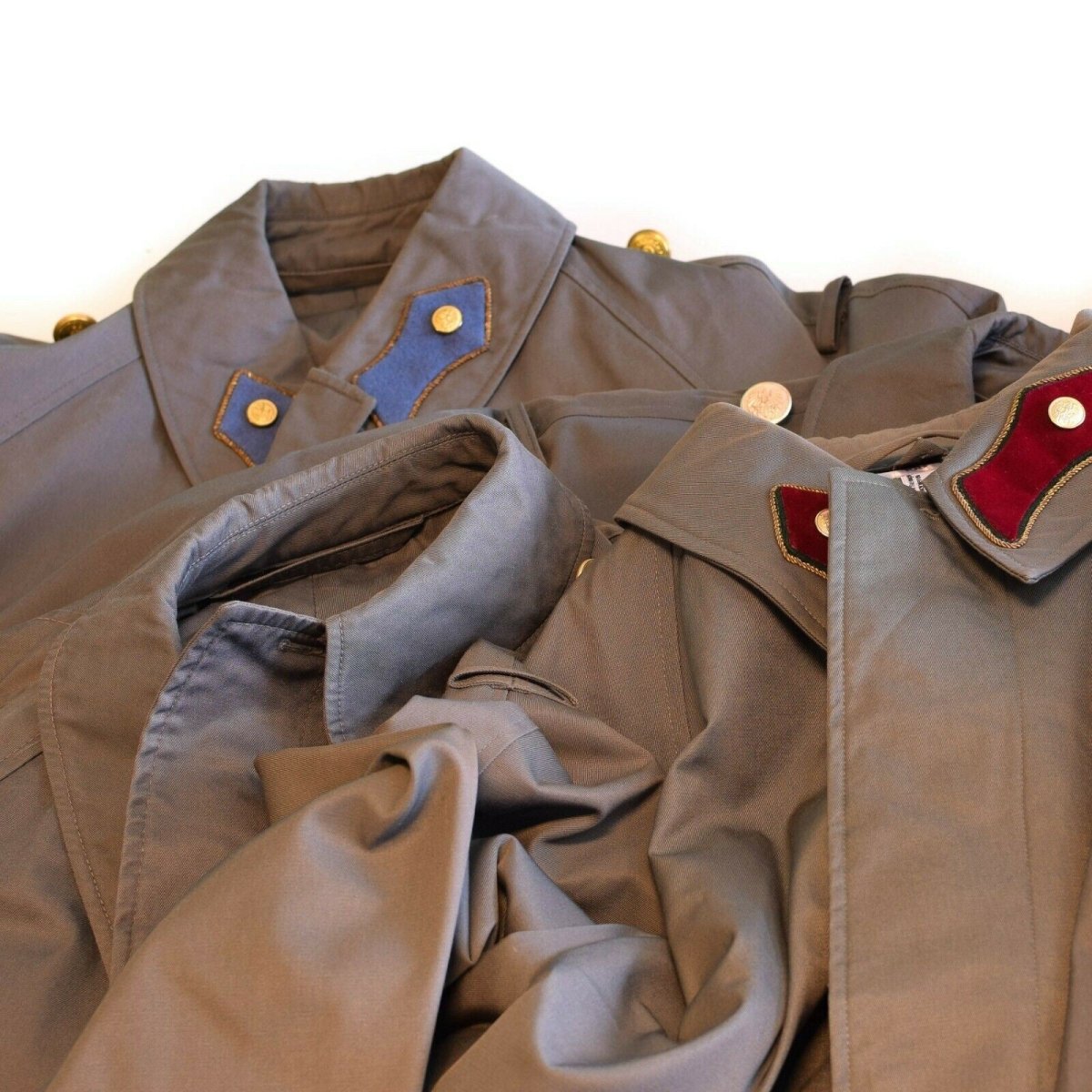 Véritable manteau de l'armée autrichienne, trench-coat militaire, veste longue grise