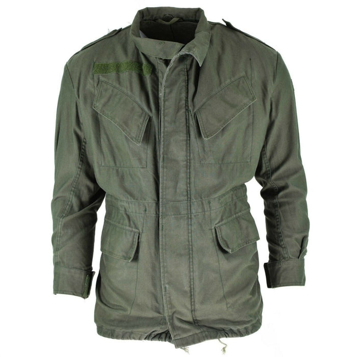 Véritable veste de campagne de l'armée belge M64 parka imperméable en coton militaire Olive OD - GoMilitar
