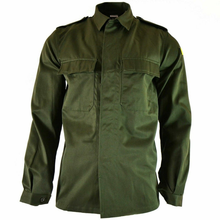 vintage véritable armée belge vert olive militaire veste de campagne BDU avec poches boutonnées et épaulettes sur les épaules