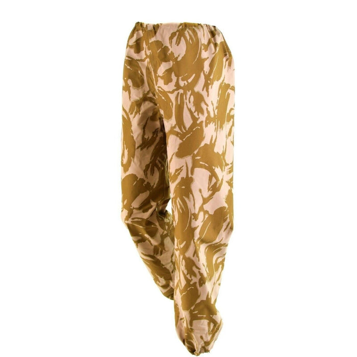 Véritable pantalon de combat imperméable de l'armée britannique avec taille réglable et tissu Gore-Tex pour une protection contre la pluie.
