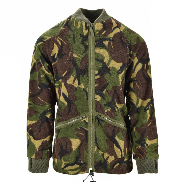 Brits militair vest thermisch fleecejack in DPM-camouflage met ritssluiting, ribgebreide manchetten, kraag en verstelbare zoomlijn