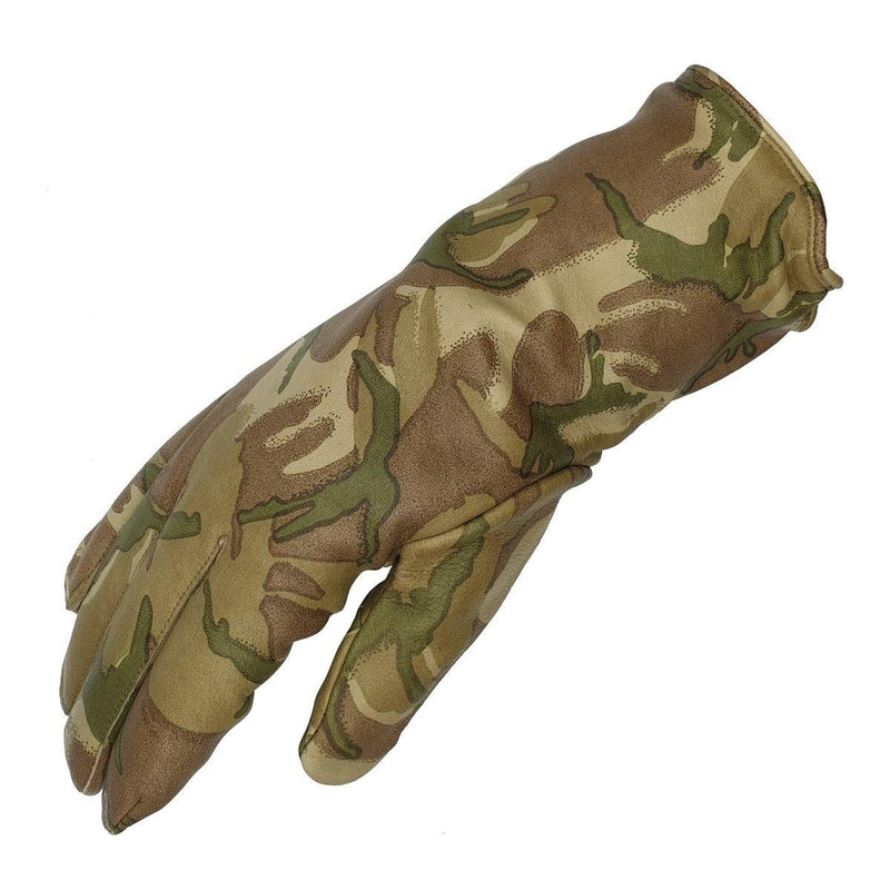 Genuine British MK II Combat leather glove in MTP camouflage with warm lining and reinforced padding for protection.