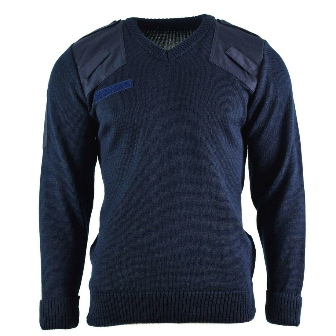 Echte British Sweater Army Police Pullover Commando Jumper Blue V-Neck Men Nieuw