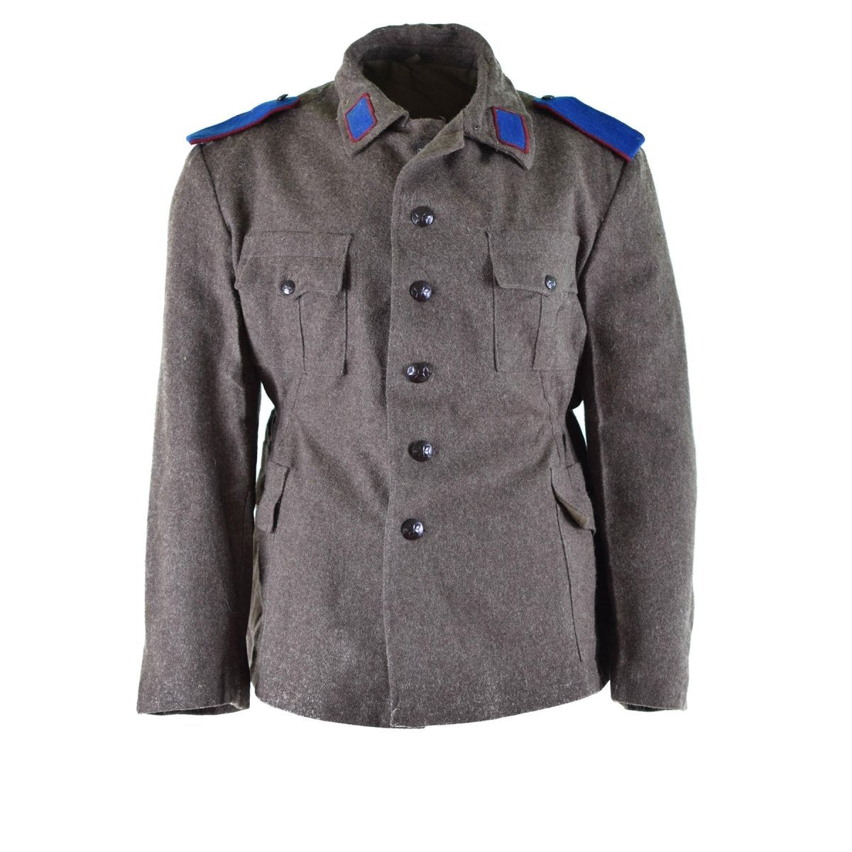 VESTE DE L'ARMÉE BULGARE AUTHENTIQUE EN LAINE UNIFORME DE SURPLUS MILITAIRE GRIS-MARRON