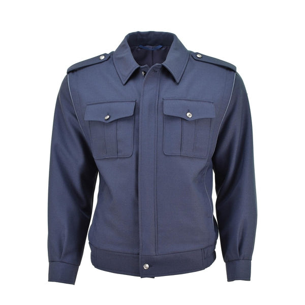 Echt Tsjechisch leger blauwe blouson zilveren knoppen casual militaire blouse jacket nieuw