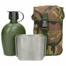 Genuine Dutch Army Canteen w pouch & stainless steel cup Lid cap DPM camo MOLLE - GoMilitar