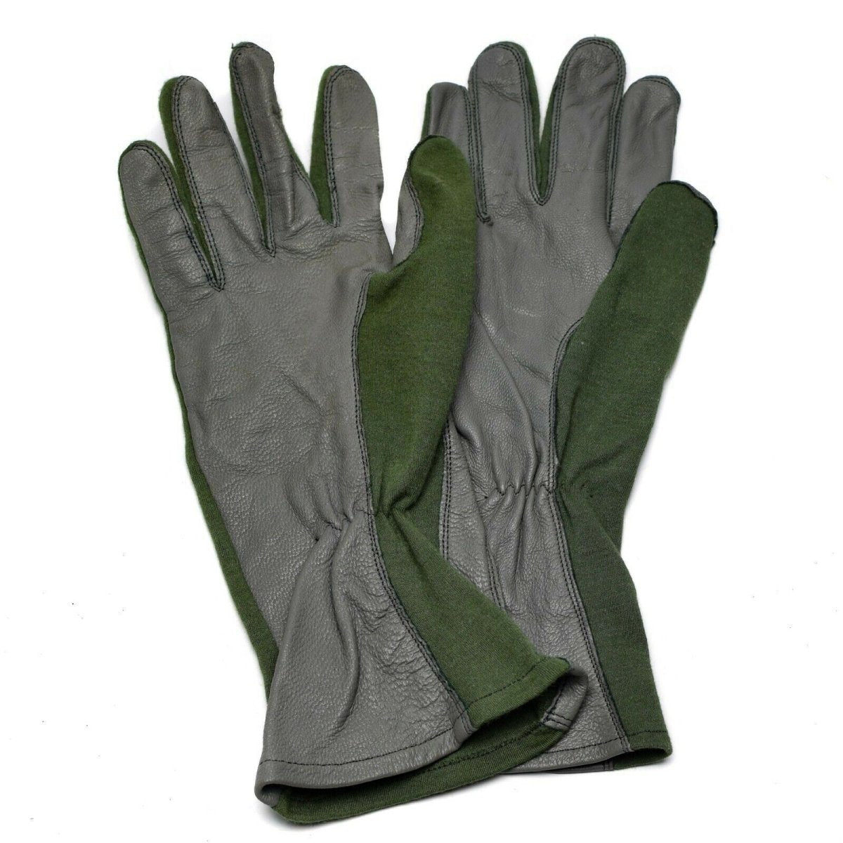 Véritables gants de combat de l'armée néerlandaise en cuir et fibre d'aramide AirForce militaire Nomex OD