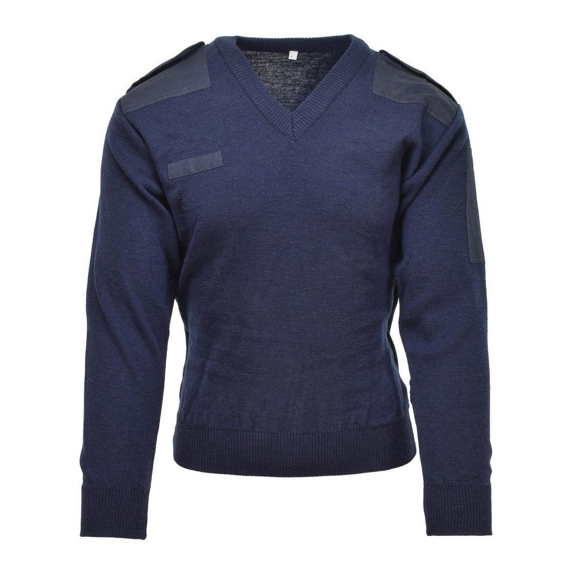 Echte Nederlandse leger pullover v-neck blauwe rib gebreide militaire surplus trui jumper