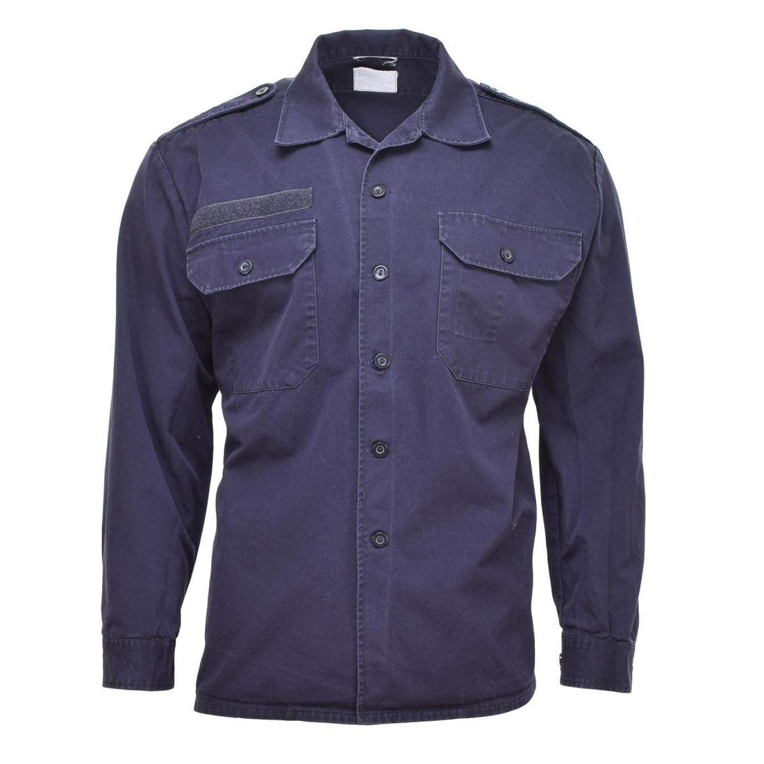Chemises d'uniforme à manches longues de l'armée néerlandaise authentiques, veste bleu marine, surplus militaire