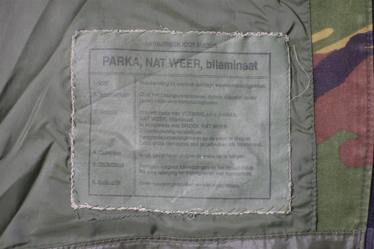 Echte waterdichte bi-gelamineerde gevechtsparka DPM-camouflage van het Nederlandse leger